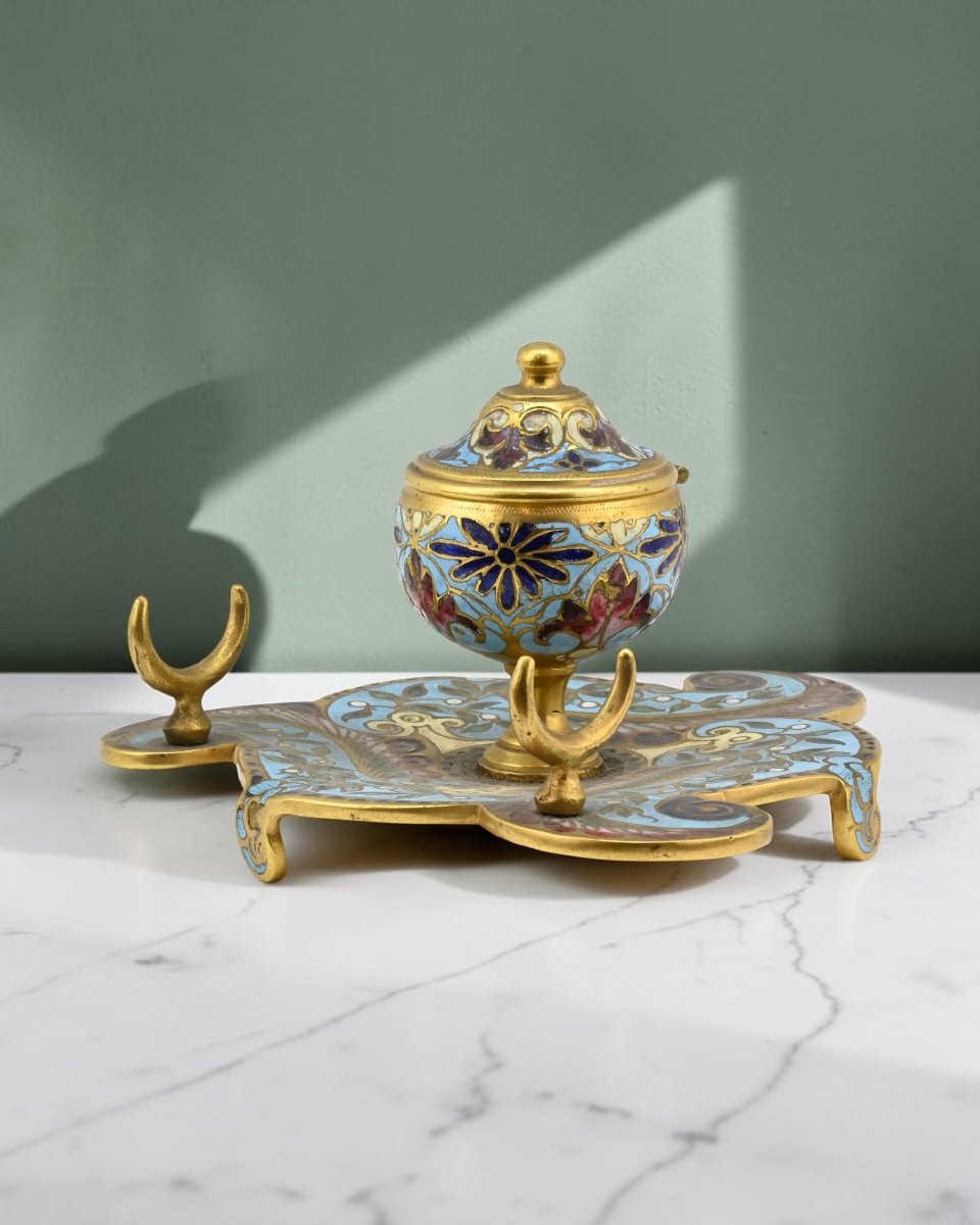 Calamio in Cloisonné - Francia Inizio XX Secolo-photo-4